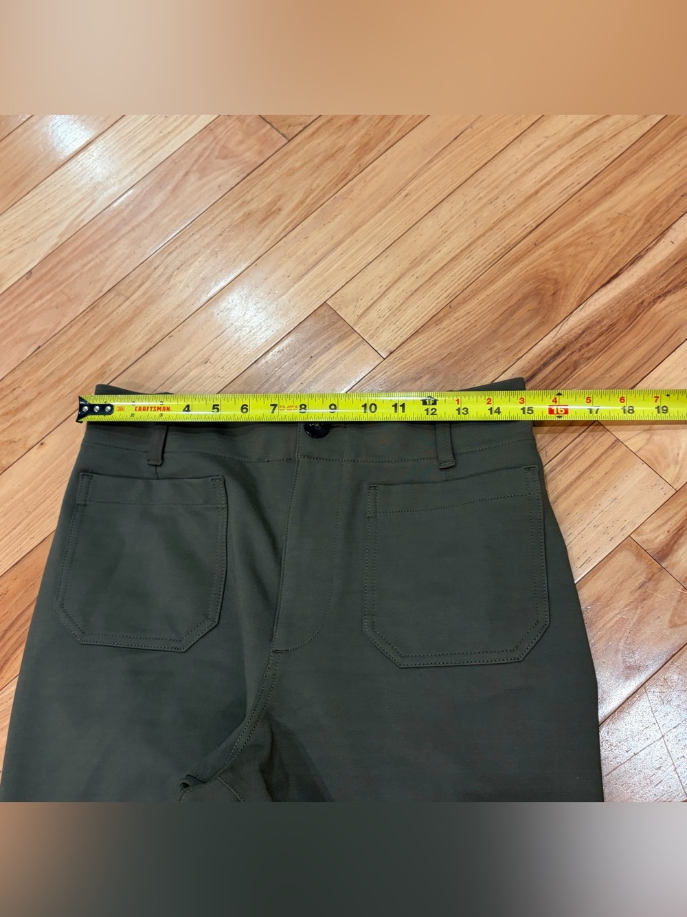 Maeve by Anthropologie The Collette Dark Army Green Cropped Wide Leg Pants - 29 - Picture 8 of 9